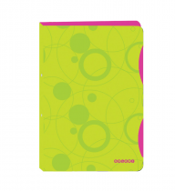 Ringbinder folder A4 polypropylen, 4 rings Duo Colori green-pink