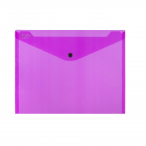 PP Envelope with button A4 ELECTRA pink