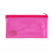 PP envelope with plastic zipper DL neon pink