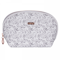 Cosmetic bag round White leaves