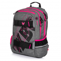Student backpack OXY Sport GREY LINE pink
