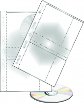 Transparent CD pocket for 2 CDS with europunches