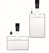 Clear badge label without plastic clip