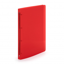 Ringbinder translucent A4, 4 rings red