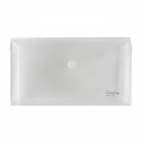 Expandeble PP envelope with button DL Opaline clear