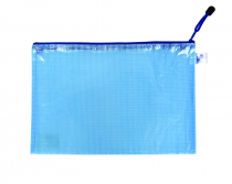 Mesh envelope with zipper A4 blue