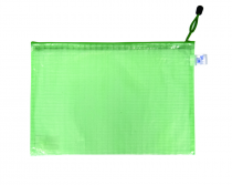 Mesh envelope with zipper A4 green