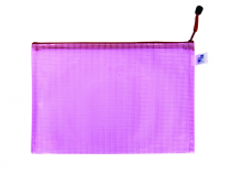 Mesh envelope with zipper A4 pink