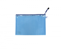 Mesh envelope with zipper A5 blue