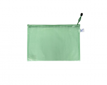 Mesh envelope with zipper A5 green