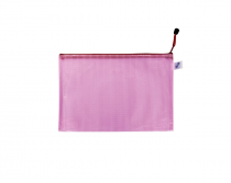 Mesh envelope with zipper A5 pink