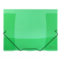 3 flap folder A4 translucent green