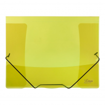3 flap folder A4 translucent yellow