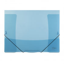 3 flap folder A4 translucent blue