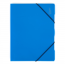 3 flap folder A4 non-transparent azur