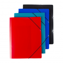 3 flap folder A4 non-transparent blue
