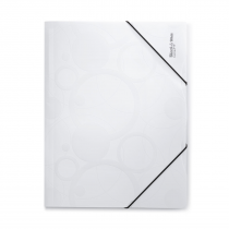 3 flap folder A4 non-transparent Black and White white