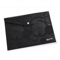 PP Envelope with button A4 Black and White black