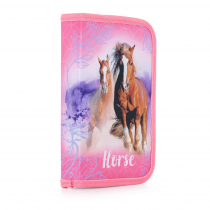 Pencil case filled 1 flap Horse