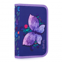 Pencil case unfilled 1 zip/2 flaps Butterfly