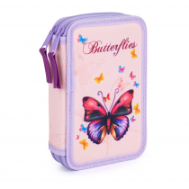 Pencil case unfilled double Butterfly