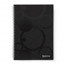 Collegia notepad A4 70 sheets, laminated Black&White black