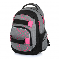 Student Backpack OXY Style Grey line Pink