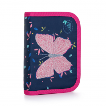 Pencil case unfilled 1 zip/2 flaps butterfly