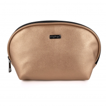 Cosmetic bag round Metallic