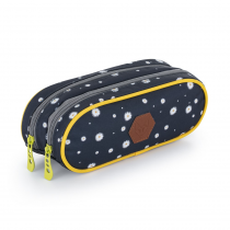 Pencil pouch 2 zippers OXY SCOOLER Daisy black